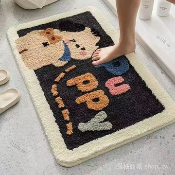 🎇可開發票✨專享仿羊絨加厚防滑地墊可愛卡通圖案衛浴厠所浴室腳墊#免運