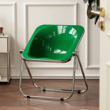 【含稅/免運】 中古折疊椅子北歐設計師網紅ins風家用透明凳子咖啡廳奶茶店餐椅