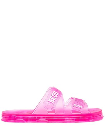 Gcds - logo-print flat slides - women - Rubber/Rubber/Rubber - 36 - Pink