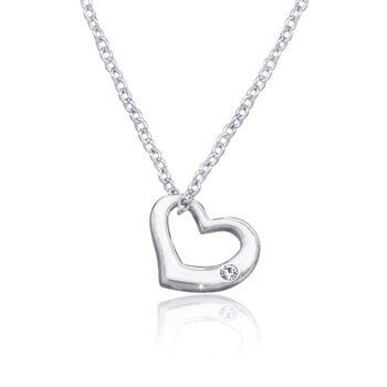 【Aguchi 亞古奇】心鑽系列‧傾心-經典水鑽銀項鍊飾品(日本製)