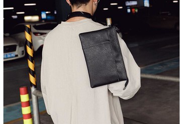 FINDSENSE X 韓國 時尚 男士 商務休閒 百搭 手抓包 手拿包 手提包 信封包 休閒文件包