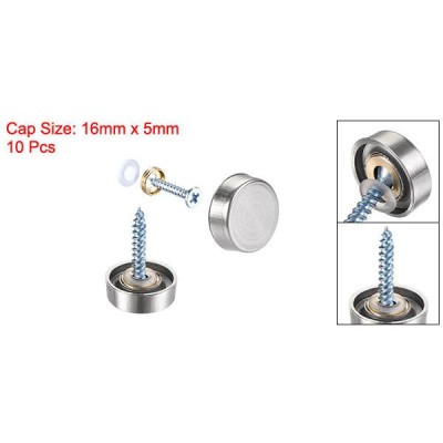 uxcell ミラーネジ 装飾キャップ ファスナーカバーネイル 16mm 伸線