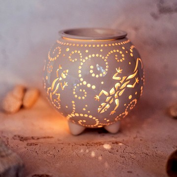 鬍鬚龍蠟熔體加熱器，帶蜥蜴的陶瓷油鑽，茶燈架