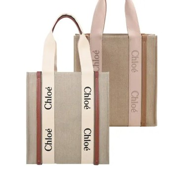 Chloe Woody tote bag 新款帆布直立托特包(任選)