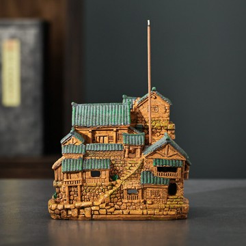 台倉現貨??客家古村倒流香塔香爐檀香家居室內臥室香薰創意工藝禮品擺件飾品 線條流暢 造型優美 精工打磨 獨具中式韻味之美 一刀一刻皆匠心