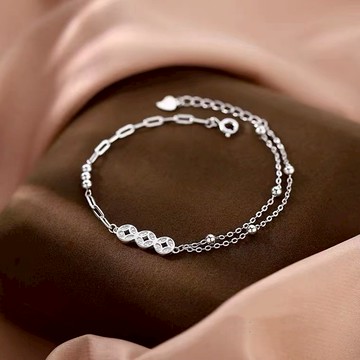 🎁新年快樂🎁快速出貨【OCTOBER 16Th】S999純銀簡約3銅錢手鍊＃CRY1106 開運 生日禮物 閨蜜禮物 情人節禮物 女友禮物 交換禮物 純銀手鍊 客製化禮物