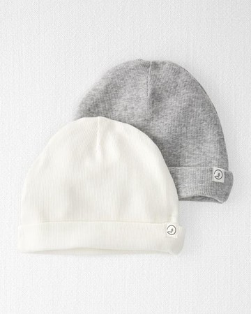 Baby 2-Pack Organic Cotton Rib Caps