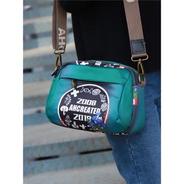 個性牛津布印花單肩斜挎包韓版多隔層布藝拉鏈小包便攜時尚兩用包