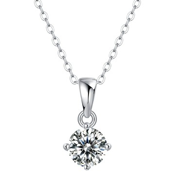 CF Diamond 莫桑鑽項鍊  1克拉  B0713 心思  銀色