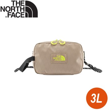 【The North Face 休閒腰包《卡其/螢光黃》3L】8DJR//登山/健行/輕量/斜背包/側背包