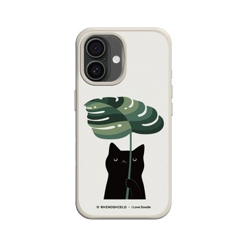 iPhone 16 SolidX 貝殼灰 - ilovedoodle (Lim Heng Swee) - Cat and Plant - Umbrella