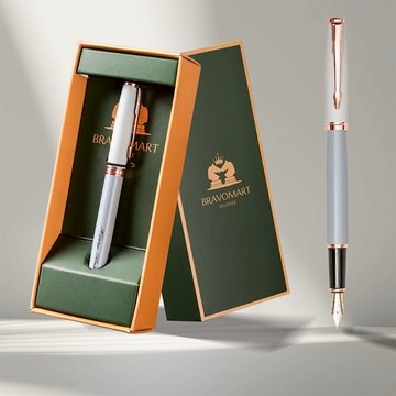 【BRAVOMART HOME】免費訂製刻字鋼筆禮盒 - 莫蘭迪色系 雙色設計 客製化刻字 生日禮物 新品上市 交換禮物