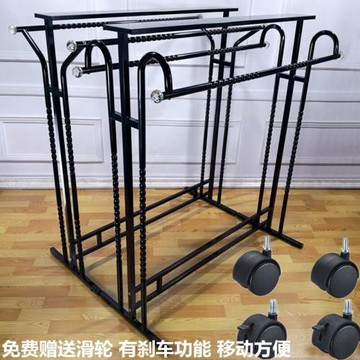 晾衣架落地室內外家用服裝架陽臺雙桿涼衣架曬架曬衣架可移動帶輪