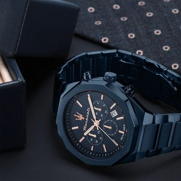 【Maserati 瑪莎拉蒂】Stile 獨我風格系列 R8873642008 帶日期 真三眼 不鏽鋼 男款 手錶