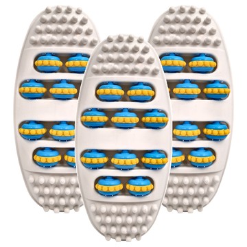 EDISH 橢圓形穴位足部按摩器 3D按摩滾輪 順滑流畅 底部防滑墊 PP材質  顏色隨機  3個