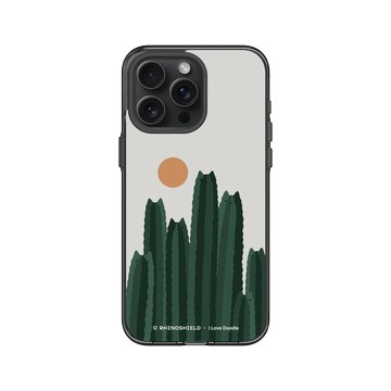 iPhone 15 Pro Max Clear 酷墨灰 - ilovedoodle (Lim Heng Swee) - Cat and Plant - 貓咪仙人掌