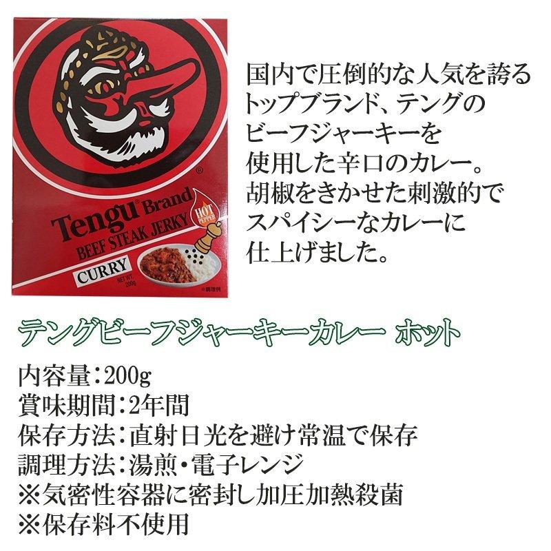 レトルトカレー テングビーフジャーキーカレー ホット 辛口 200g 御中元