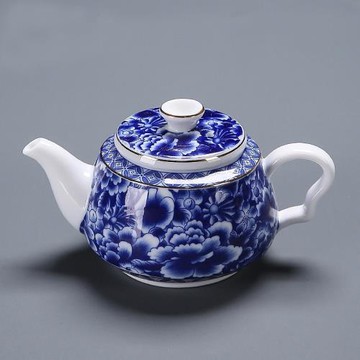 高檔手工描金青花茶壺宮庭風陶瓷泡茶器中式簡約茶碗三才蓋碗家用