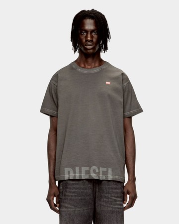 DIESEL 洗舊Logo短袖T-Shirt - S