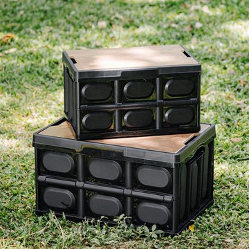 【樂嫚妮】 木蓋摺疊收納箱-56L