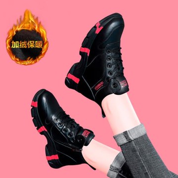 秋冬加絨加棉鞋全皮面旅游鞋真皮老爹鞋2023新款球鞋二棉大棉軟底