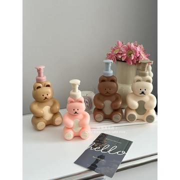 卡通小熊洗手液瓶可愛分裝瓶擠壓式沐浴露洗發水起泡瓶按壓泡沫型