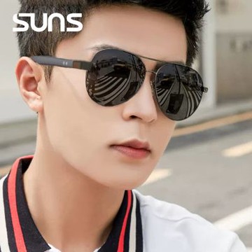 【SUNS】時尚飛行員偏光框墨鏡 Polarized駕駛太陽眼鏡 S943 輕量20g/防眩光/抗UV400