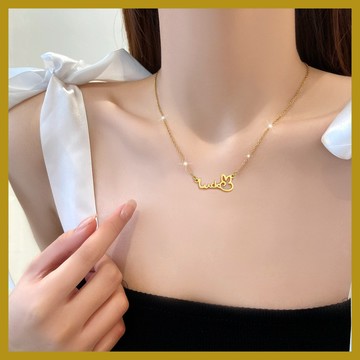 【通體鈦鋼】 luckY兔子爐內真金項鍊 ins網紅鎖骨鏈