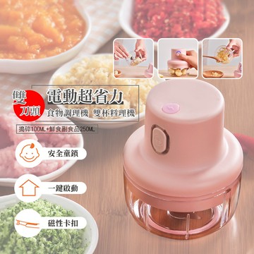 ★買一送一★雙刀頭電動超省力食物調理機_廠商直送