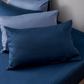 戀家小舖 枕套 / 枕頭套-100%天絲【銀河藍 / 一入】60支天絲 美式信封枕套 永恆系列 台灣製