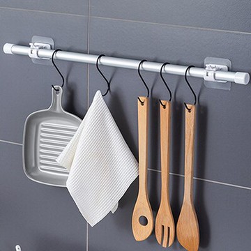 桿夾掛桿固定夾門簾柜簾自粘免打孔桿子固定架浴簾桿卡扣夾子卡子