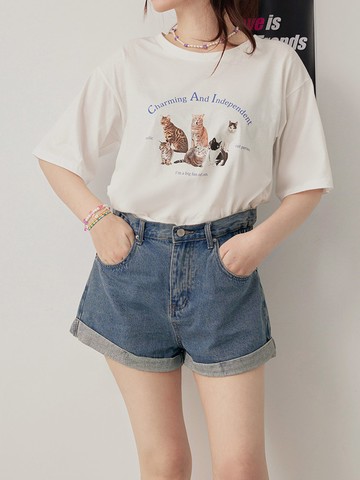 原創熱愛貓咪派純棉圖T