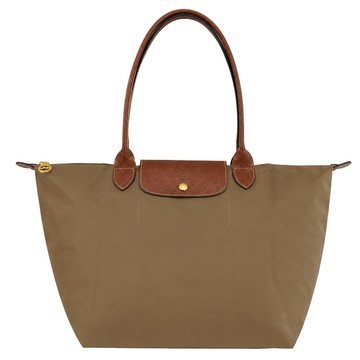 [平輸版]LONGCHAMP LE PLIAGE系列長把再生尼龍摺疊水餃包(大/橄欖綠)真品平輸