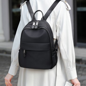 免運 防水尼龍後背包女 防水牛津布雙肩包歐美高級感簡約背包百搭休閑大容量旅行背包女