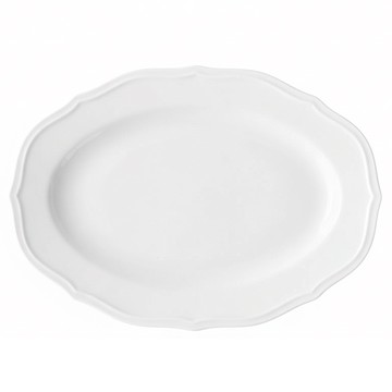 Prelude 簡約線條橢圓盤  30.5 x 21 x 2.8 厘米  白色的  1個