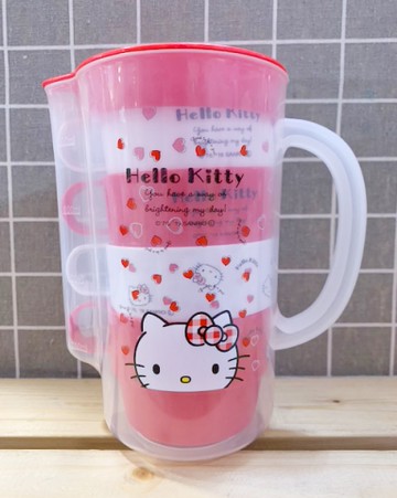 【震撼精品百貨】凱蒂貓_Hello Kitty~日本SANRIO三麗鷗 KITTY水壺附塑膠杯/水杯-4入#49246