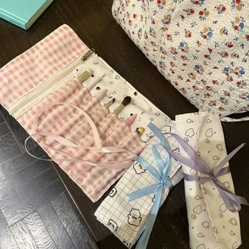 👜 化妝收納包 👜新款化妆刷收纳高颜值可卷式卡通化妆品防尘杂物收纳包