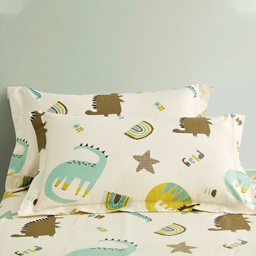 (無被套)Miile美麗棉系列 / 三件式床包枕套組 / 恐龍世界