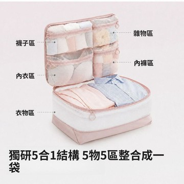 旅行壓縮袋5件組 旅行收納袋 衣物壓縮袋 壓縮收納包 行李箱收納袋 衣物分裝 出國收納