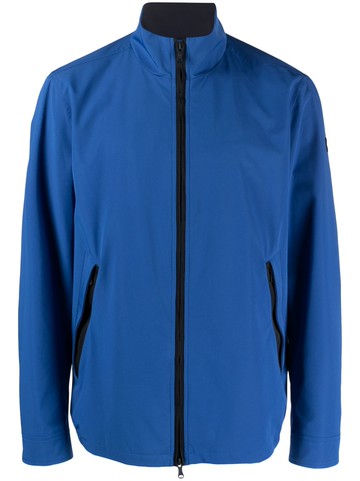 Paul & Shark - logo-patch zip-up jacket - men - Polyester/Elastane/Polyester - L - Blue