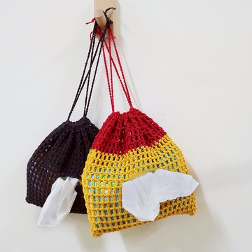 材料包 橫式/直式簍空編織面紙套 兩款 / 編織小物 / 編織材料包