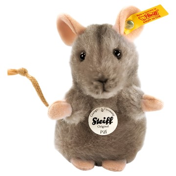 Steiff 德國金耳釦泰迪熊 Piff mouse黃標玩偶 柔軟舒適 激發想像力 德國工藝  10cm  灰色  1個