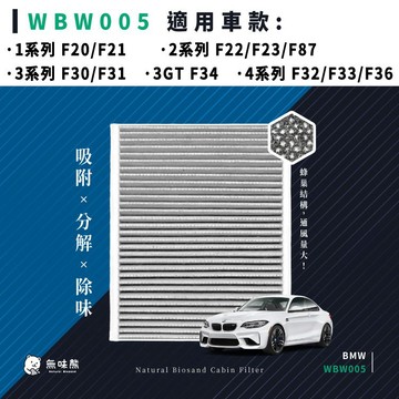 無味熊｜汽車冷氣濾網 寶馬 - 1系列F20、2系列F22、3系列F30、3GT F34、4