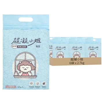 超凝小姐 益生菌除臭豆腐砂  2.7kg  6袋  純淨原味