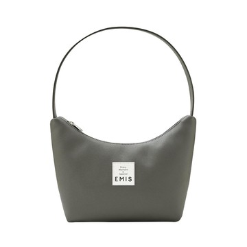 韓國 emis NEW LEATHER HOBO BAG 韓國製 合成皮革肩背包 灰卡其GRAYKHAKI