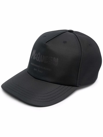 Alexander McQueen - graffiti-print baseball cap - men - Polyester - S - 1000 BLACK