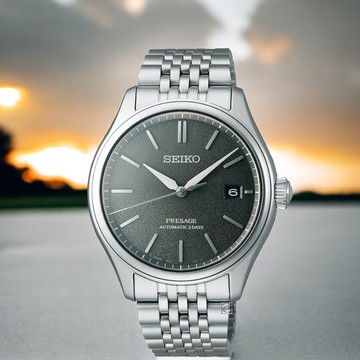 SEIKO 精工 Presage 經典 機械錶 手錶 男錶 指針錶 灰色-40.2mm SPB465J1/6R55-00H0D