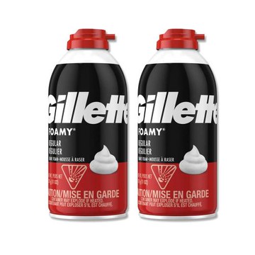 (2瓶超值組)美國Gillette吉列-FOAMY經典男士極淨滑順溫和滋潤刮鬍泡311g/瓶-原味(紅)(刮鬍修容泡沫,臉部剃鬚膏,男性潔顏修鬍劑)