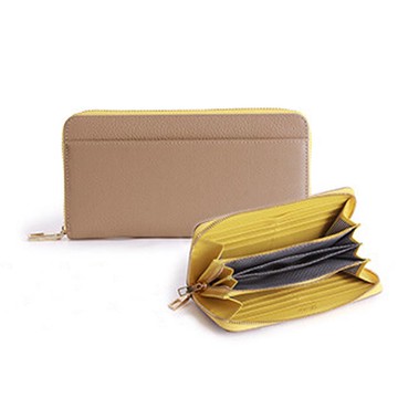 日本 LIZDAYS - [樂天No.1] 超強收納防盜設計長夾-米杏x黃 (20x10.5cm)