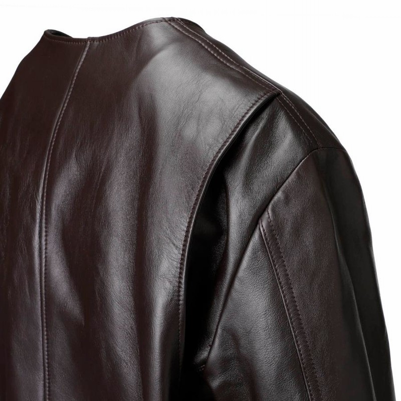 極美品♡CELINE 22SS ノーカラー ラムレザージャケット 金ボタン